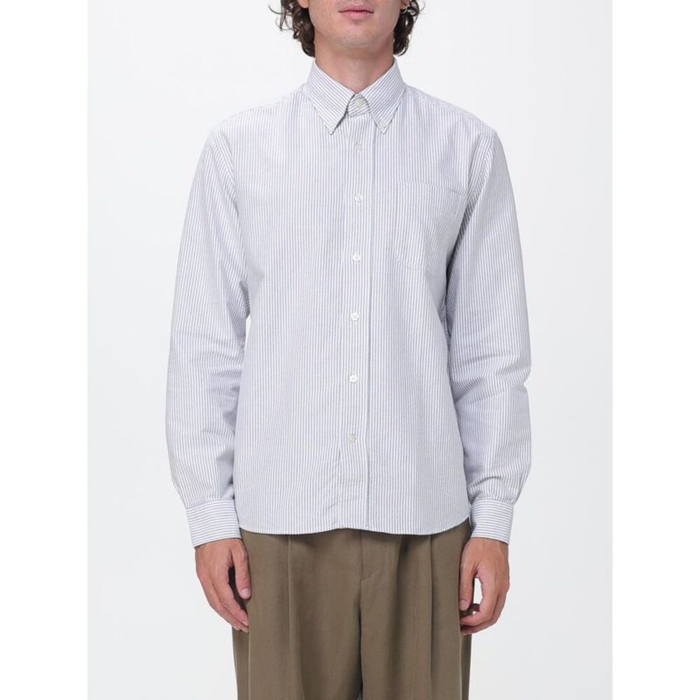 Sebago Men Sebago Striped Cotton Poplin Shirt With Button-Down Collar